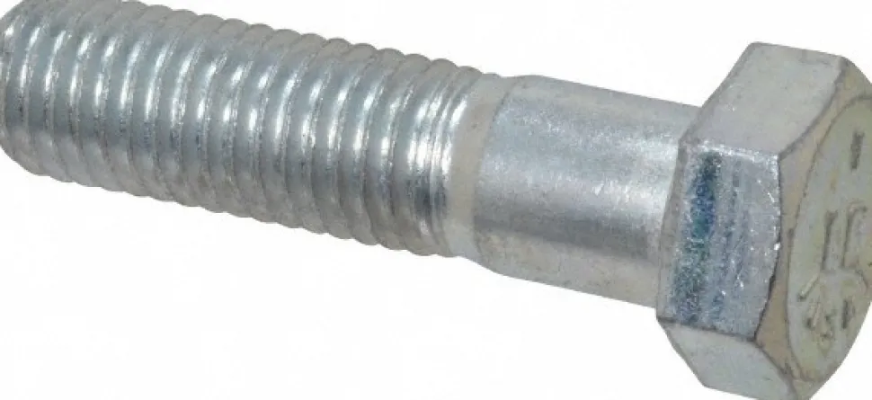 Hex Head Cap Screw: 5/8-11, 2-1/2" Length Under Head, Grade 5 Steel, Zinc Finish