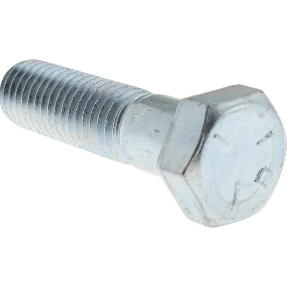 Hex Head Cap Screw: 1/2-13, 2" Length Under Head, Grade 5 Steel, Zinc Finish