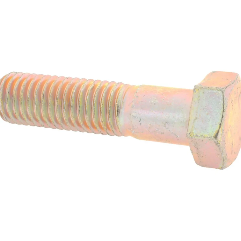 Hex Head Cap Screw: 5/8-11, 2-1/2" Length Under Head, Grade 8 Steel, Yellow Zinc Dichromate Finish