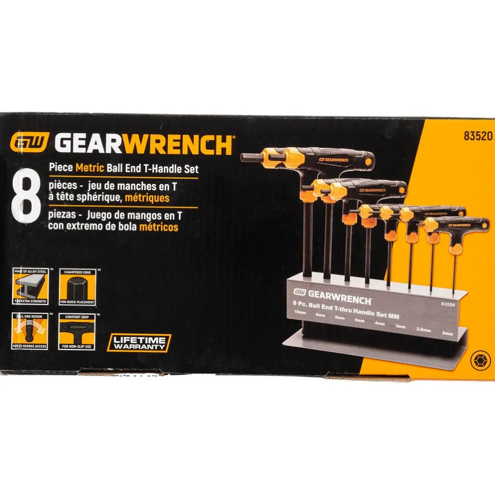 Hex Key Sets: Tool Type: Hex; Handle Type: T-Handle; Measurement Type: Metric