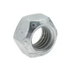 Hex Lock Nut: Distorted Thread Lock, 5/8-11, Grade C Steel, Zinc & Waxed Finish