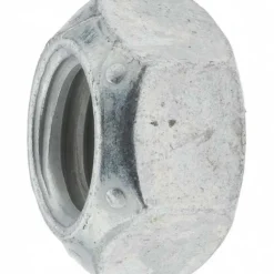 Hex Lock Nut: Distorted Thread Lock, 5/8-11, Grade C Steel, Zinc & Waxed Finish