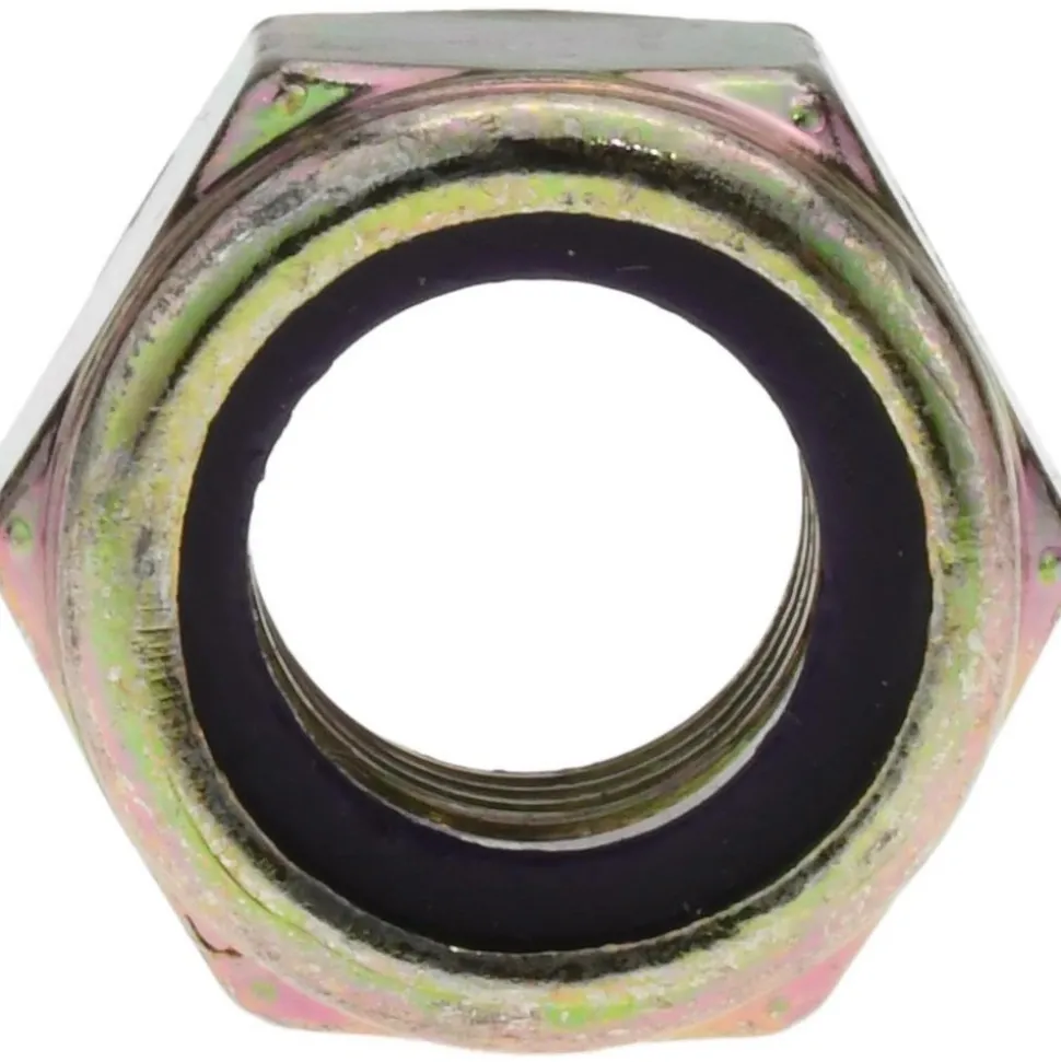 Hex Lock Nut: Insert Lock, Nylon Insert, 5/8-11, Grade 8 Steel, Yellow Zinc Dichromate Finish