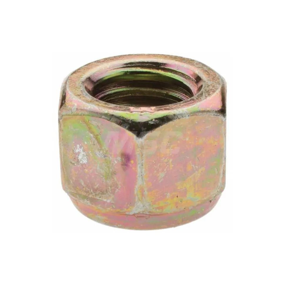 Hex Lock Nut: Insert Lock, Nylon Insert, 1/2-13, Grade 8 Steel, Yellow Zinc Dichromate Finish
