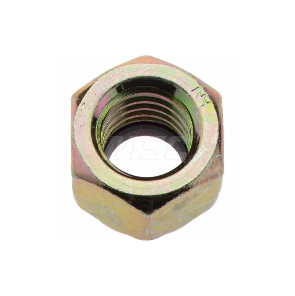 Hex Lock Nut: Insert Lock, Nylon Insert, 1/2-13, Grade 8 Steel, Yellow Zinc Dichromate Finish