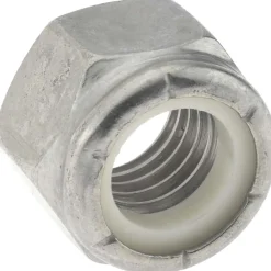 Hex Lock Nut: Insert Lock, Nylon Insert, 1/2-13, Grade 18-8 Stainless Steel