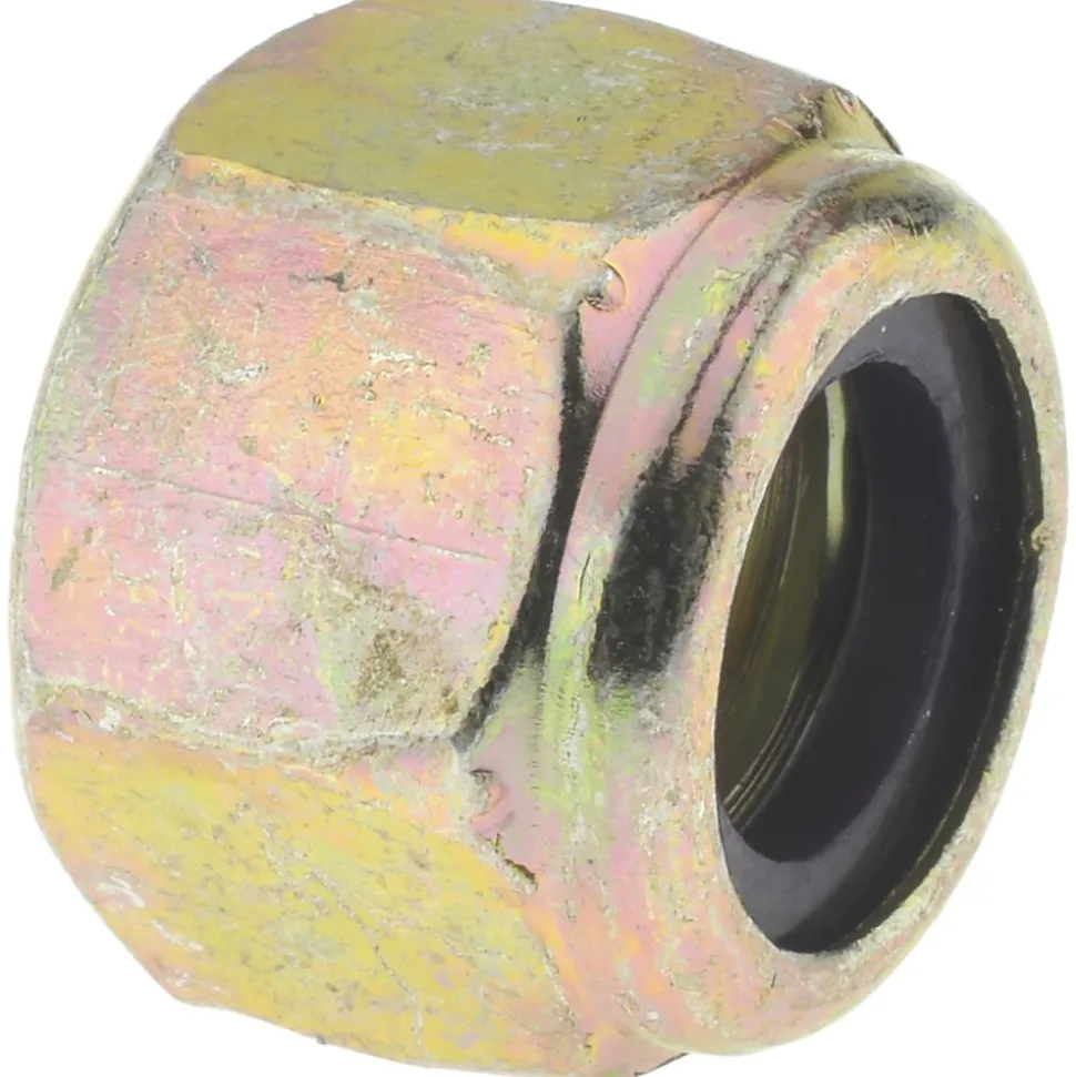 Hex Lock Nut: Insert Lock, Nylon Insert, 1/2-13, Grade 8 Steel, Yellow Zinc Dichromate Finish
