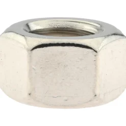Hex Nut: 1/2-13, Grade 316 Stainless Steel, Bright/Uncoated Finish