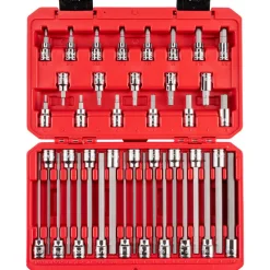 Hex & Torx Bit Socket Sets: Set Type: Hex Bit; Drive Size (Inch): 3/8