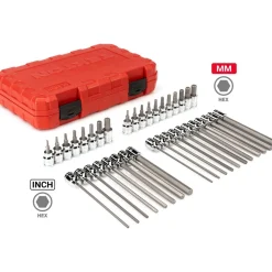 Hex & Torx Bit Socket Sets: Set Type: Hex Bit; Drive Size (Inch): 3/8