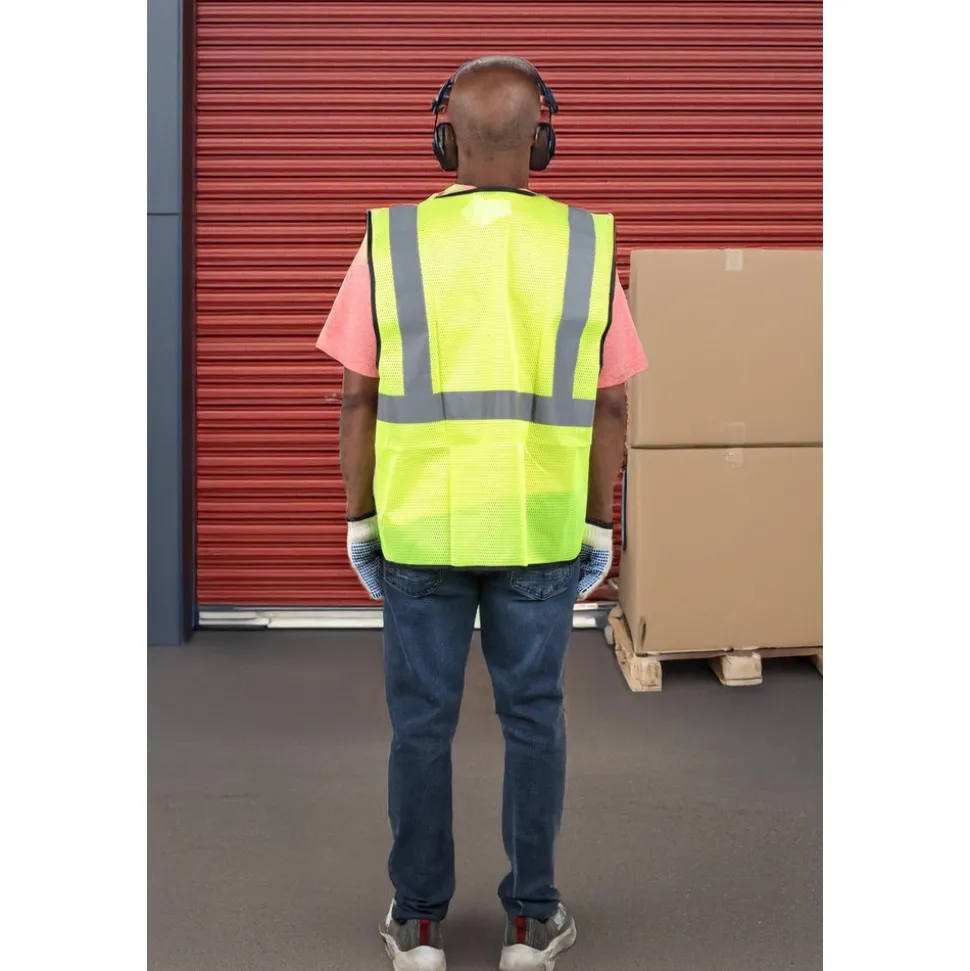 High Visibility Vest: ANSI Class 2, General Purpose, Size Large & X-Large