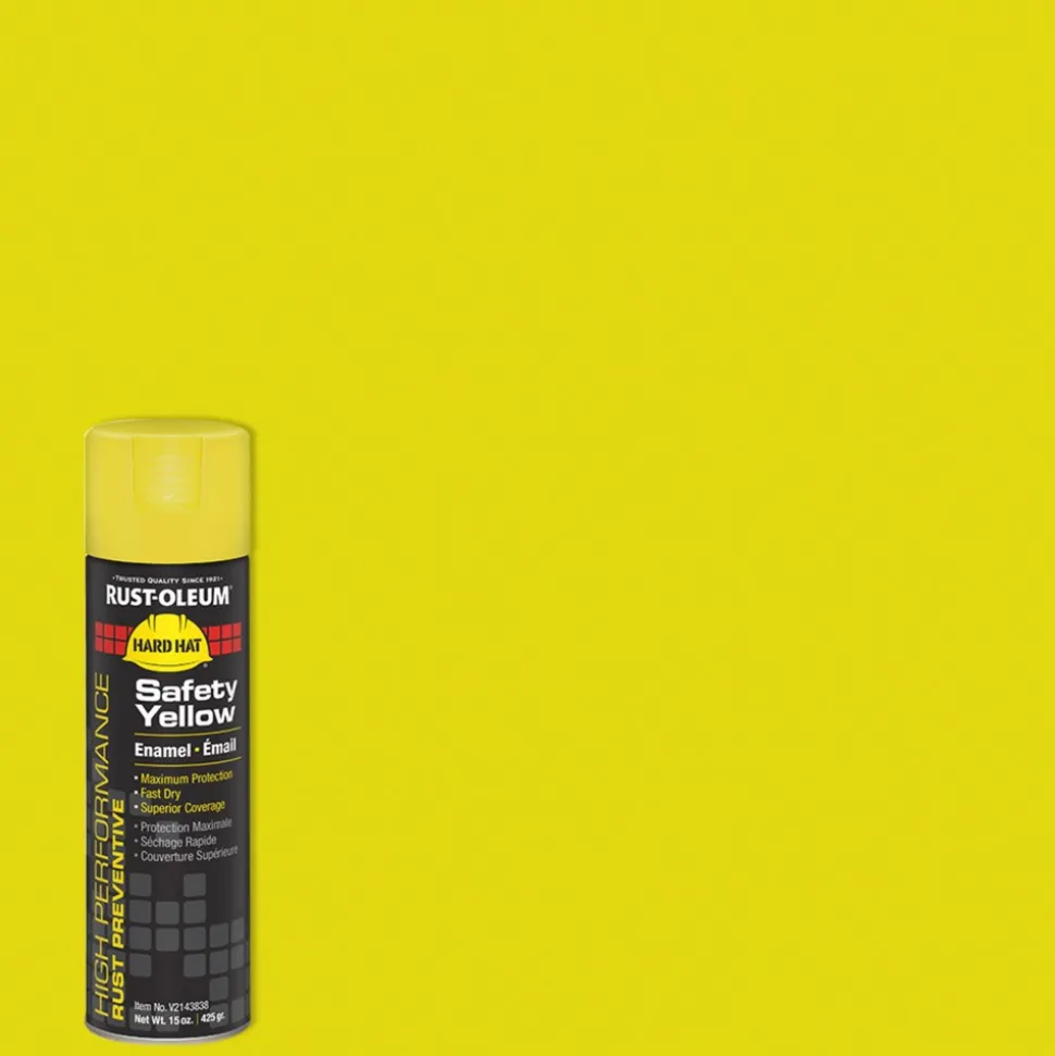 High Performance V2100 Enamel Spray Paint, Safety Yellow, Gloss, 15 oz