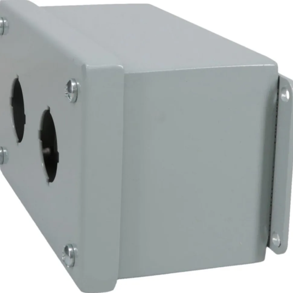 2 Hole, 1.203" Hole Dia, Steel Pushbutton Switch Enclosure