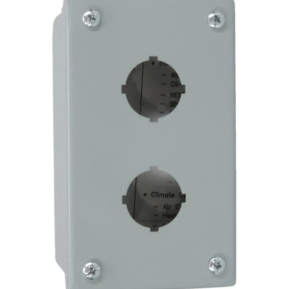 2 Hole, 1.203" Hole Dia, Steel Pushbutton Switch Enclosure