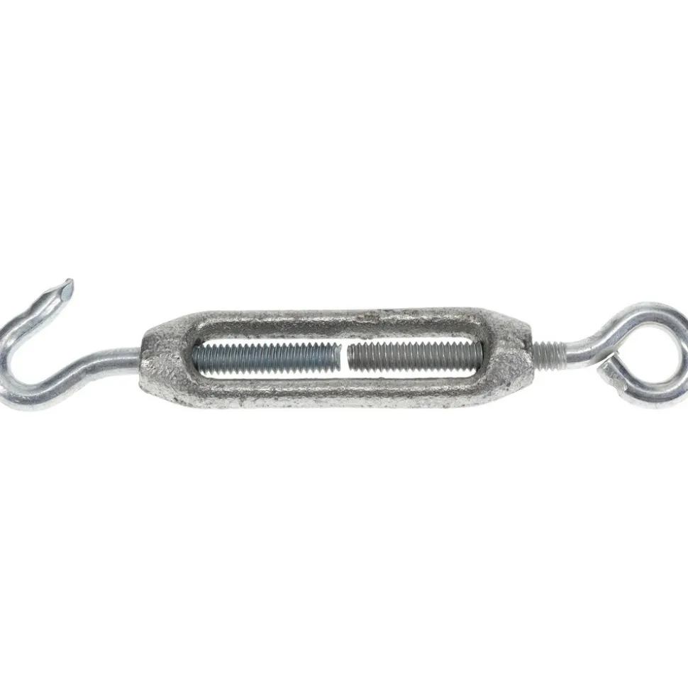 68 (Hook) & 74 (Eye) Lb Load Limit, 1/4" Thread Dia, 2-1/4" Take Up, Malleable Iron Hook & Eye Turnbuckle