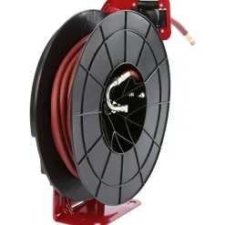 Hose Reel with Hose: 3/8" ID Hose x 50', Spring Retractable