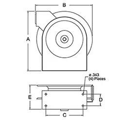 Hose Reel with Hose: 3/8" ID Hose x 50', Spring Retractable