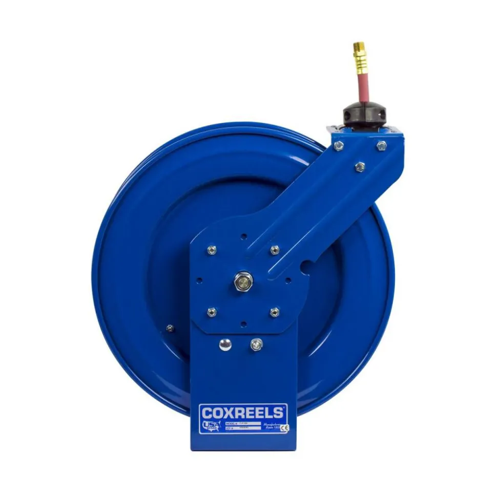 Hose Reel with Hose: 3/8" ID Hose x 50', Spring Retractable