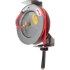Hose Reel with Hose: 3/8" ID Hose x 25', Spring Retractable