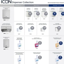 ICON Automatic Hard Roll Towel Dispenser, with Silver Mosaic Design Faceplate, 16.53