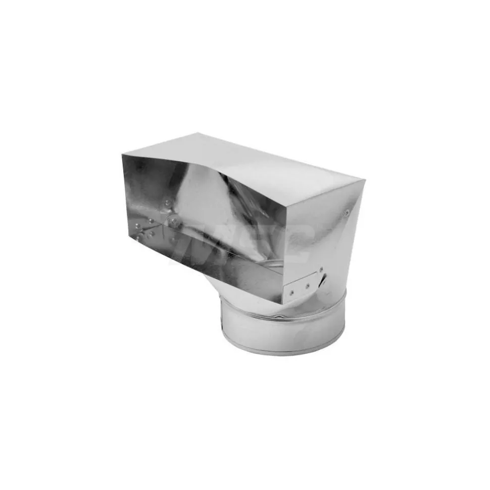 4" ID, Galvanized Duct Register Boots 90 Degree
