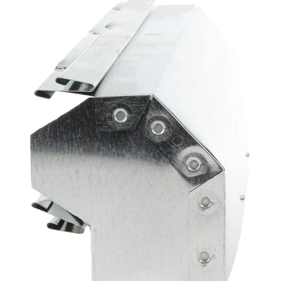 2-1/4" ID, Galvanized Duct Shortway 90° Stack Elbow