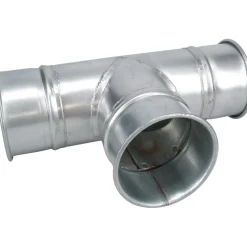 4" ID, Galvanized Duct T-Branch
