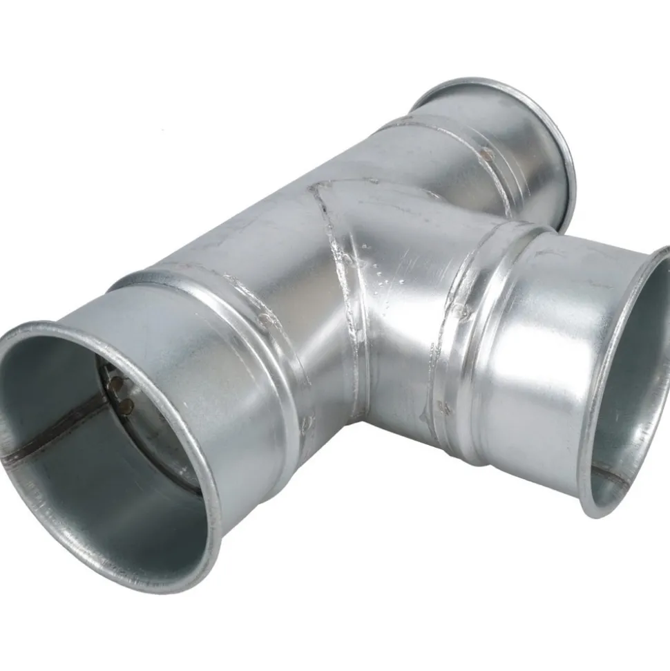 4" ID, Galvanized Duct T-Branch
