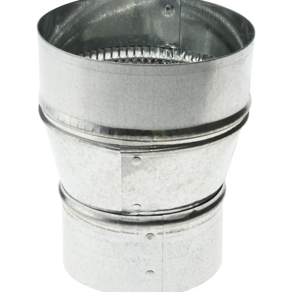 5" ID, 4" Reduced ID, Galvanized Duct Tapered Reducers w/o Crimp