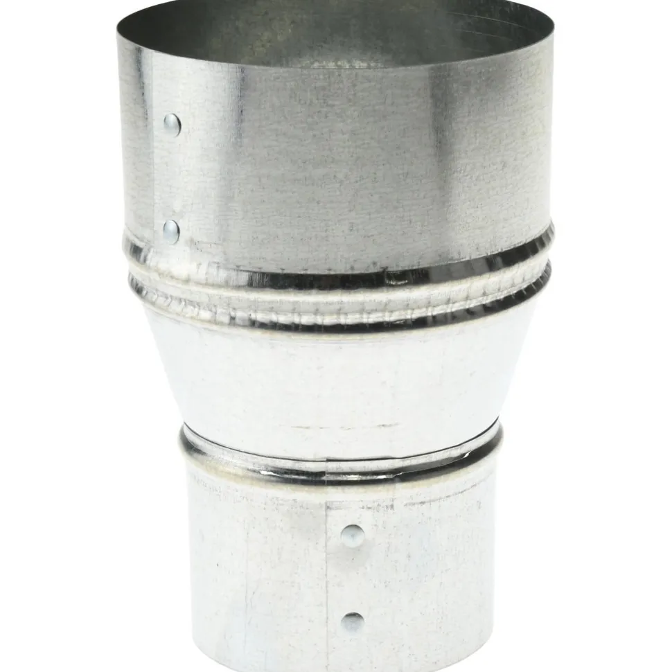 4" ID, 3" Reduced ID, Galvanized Duct Tapered Reducers w/o Crimp