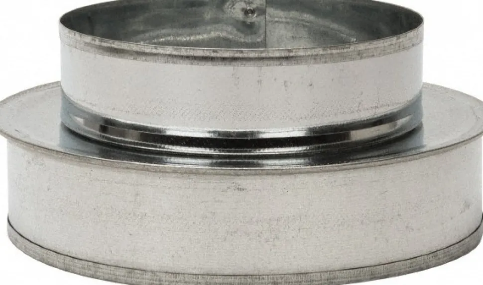 8" ID, 6" Reduced ID, Galvanized Duct Shortway Reducer Wo/Crimp