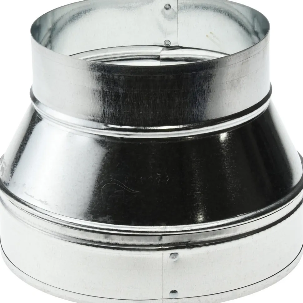 8" ID, 6" Reduced ID, Galvanized Duct Tapered Reducers w/o Crimp