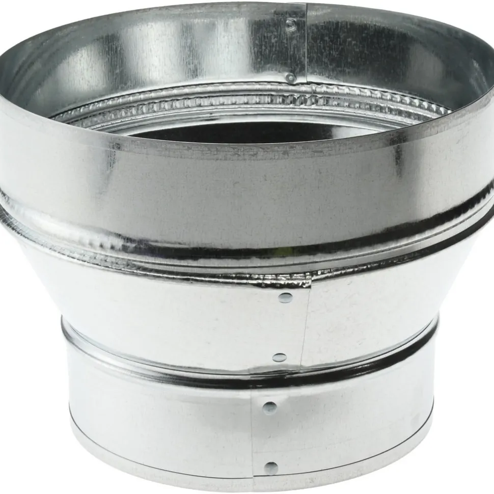 8" ID, 6" Reduced ID, Galvanized Duct Tapered Reducers w/o Crimp