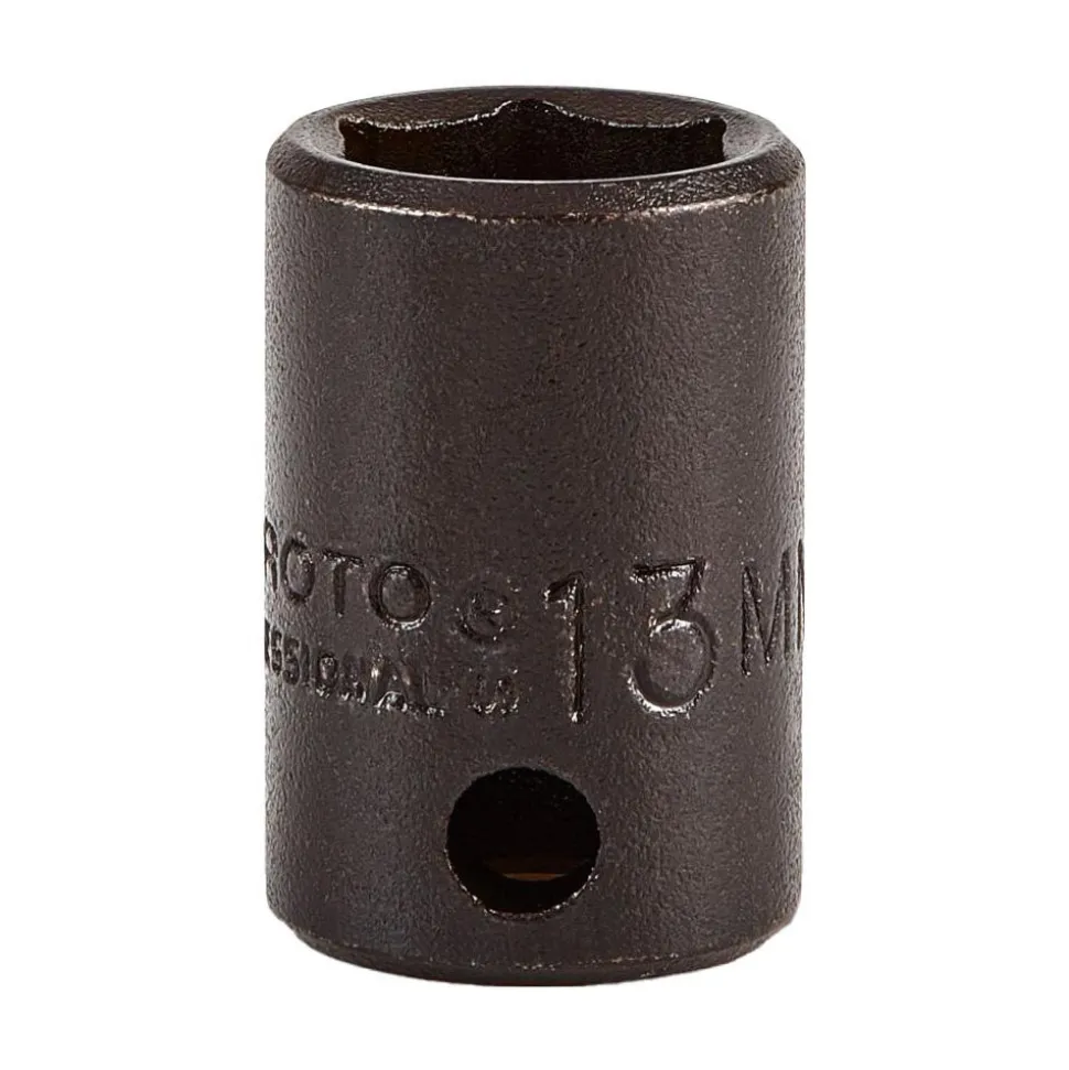 Impact Socket: 3/8" Drive, 13 mm Socket, Hex Drive