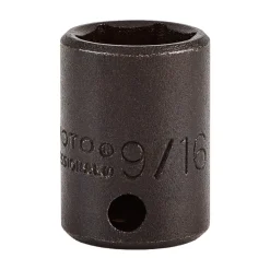 Impact Socket: 3/8" Drive, 9/16" Socket, Hex Drive