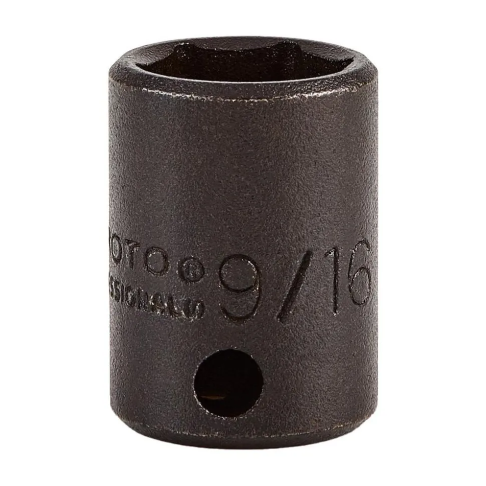 Impact Socket: 3/8" Drive, 9/16" Socket, Hex Drive