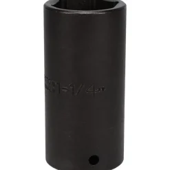 Impact Socket: 1/2" Drive, 1-1/4" Socket, Hex Drive