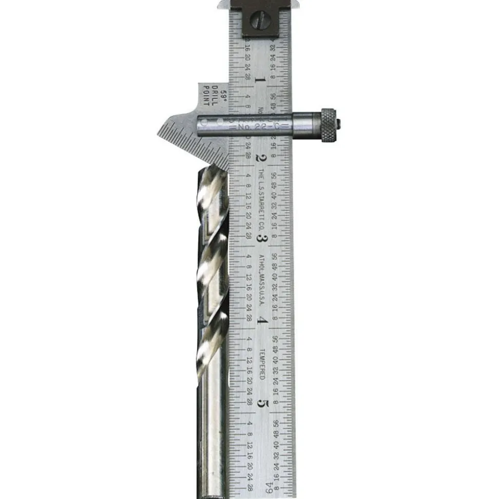 6 Inch Long, 59° Bevel Angle, Ruler Drill Point Gage