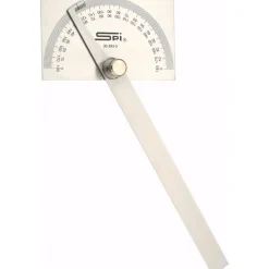 6 Inch Long Blade, 180° Max Measurement, 1° Dial Graduation, Rectangular Head Protractor