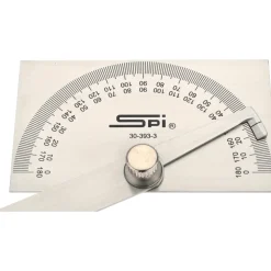 6 Inch Long Blade, 180° Max Measurement, 1° Dial Graduation, Rectangular Head Protractor