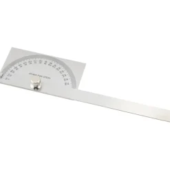 6 Inch Long Blade, 180° Max Measurement, 1° Dial Graduation, Rectangular Head Protractor