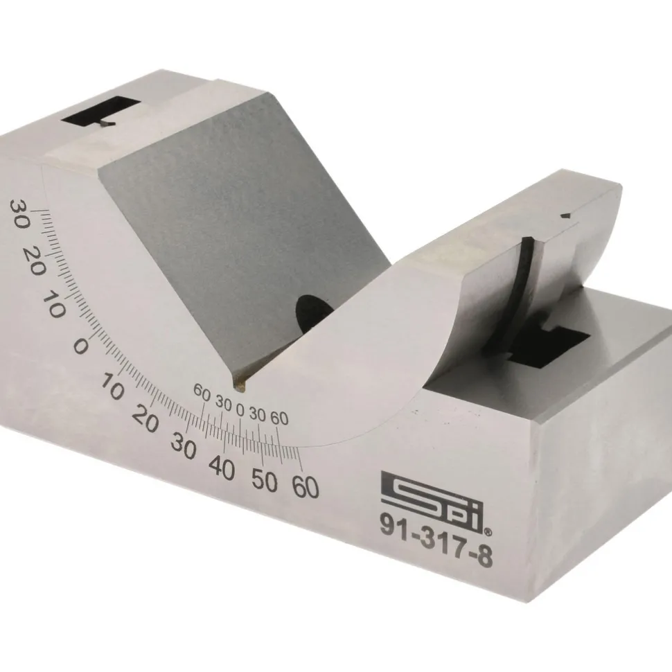 3-3/4 Inch Long x 1-3/4 Inch Wide x 2 Inch High, Tool Steel, 0 to 60° Adjustable Angle Block