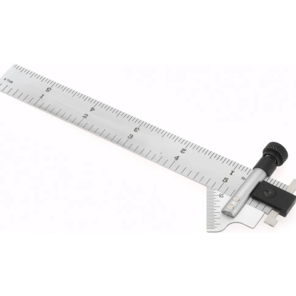 6 Inch Long x 3/4 Wide Blade, 118° Bevel Angle, Steel Ruler Drill Point Gage