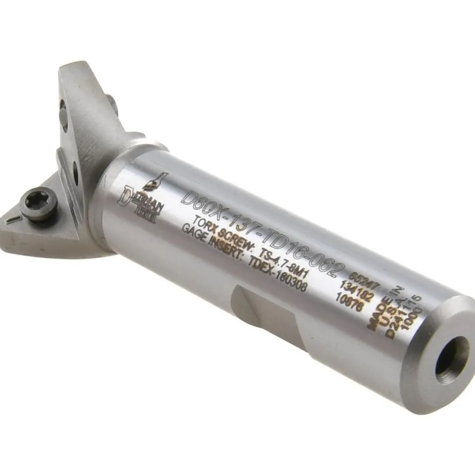 60° Included Angle, 1-3/8" Max Cutting Dia, 5/8" Shank Dia, TDEX 160308-EN Insert Style, Indexable Dovetail Cutter