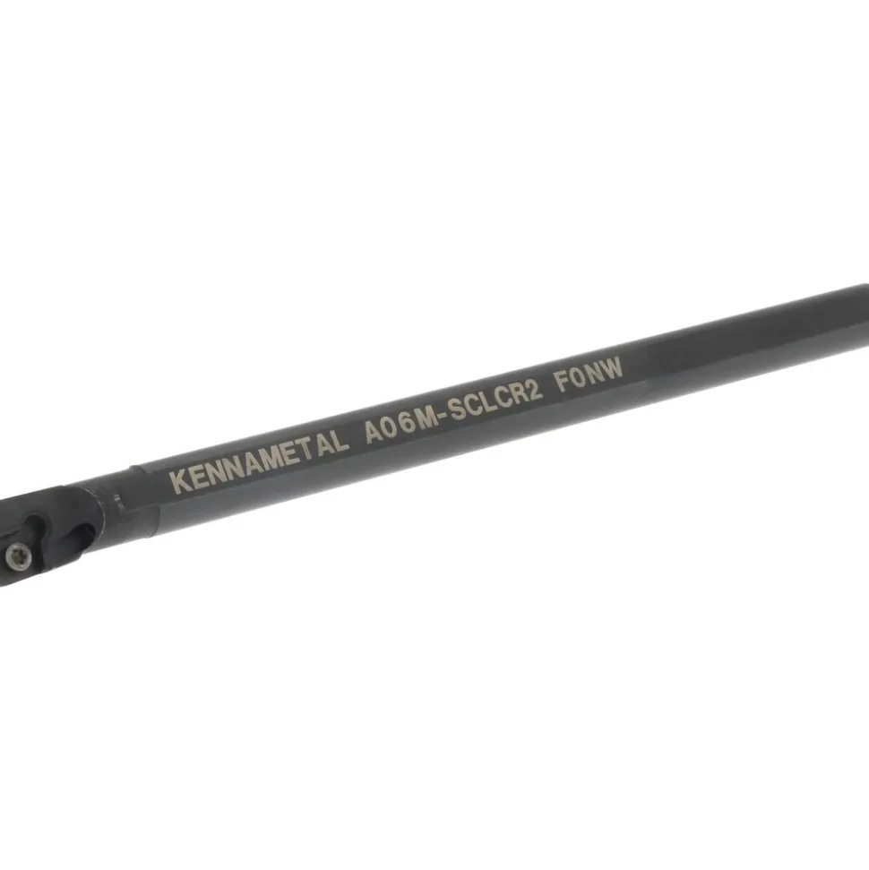 Indexable Boring Bar: A06MSCLCR2, 12.19 mm Min Bore, Right Hand, 9.53 mm Shank Dia, -5.000 deg Lead Angle, Steel