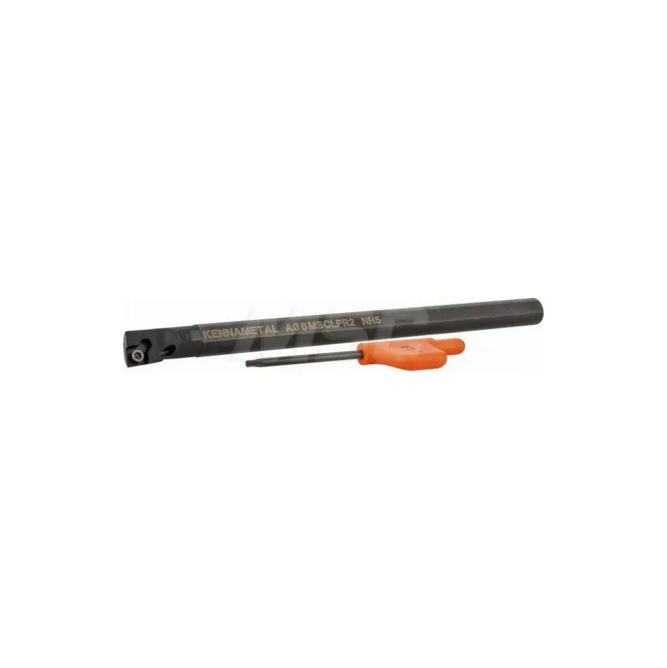 Indexable Boring Bar: A06MSCLPR2, 12.19 mm Min Bore, Right Hand, 9.53 mm Shank Dia, -5.000 deg Lead Angle, Steel