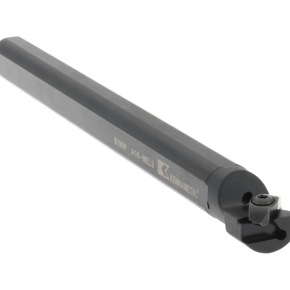 Indexable Boring Bar: A16NEL3, 34.93 mm Min Bore Dia, Left Hand Cut, 1" Shank Dia, 3 ° Lead Angle, Steel