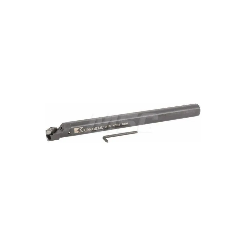 Indexable Boring Bar: A16NER3, 34.93 mm Min Bore Dia, Right Hand Cut, 1" Shank Dia, 3 ° Lead Angle, Steel