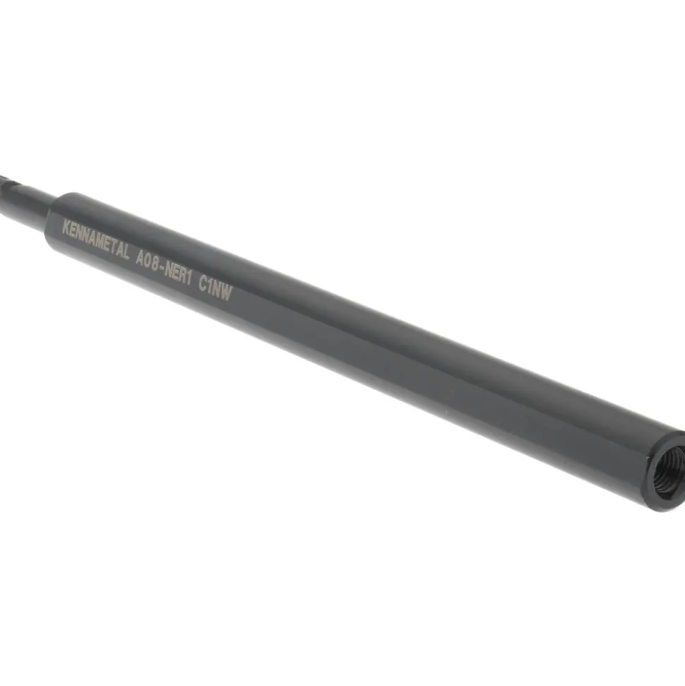 Indexable Boring Bar: A08NER1, 11.18 mm Min Bore Dia, Right Hand Cut, 1/2" Shank Dia, 3 ° Lead Angle, Steel