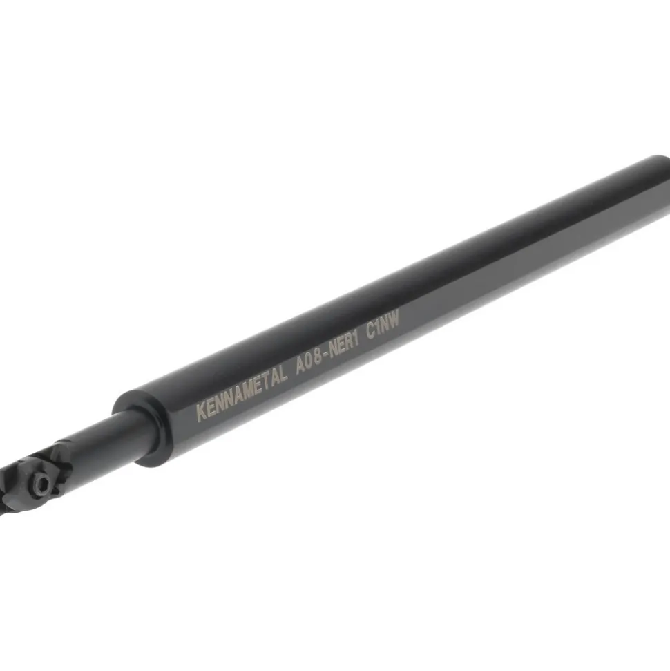 Indexable Boring Bar: A08NER1, 11.18 mm Min Bore Dia, Right Hand Cut, 1/2" Shank Dia, 3 ° Lead Angle, Steel